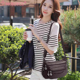 Soft Leather Crossbody Sling Bag Multi-Layer Pocket Zipper Travel Satchel