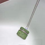 Mini Rhinestone Cross-body Bag Zipper Chain Small Square Party Decorative Bag
