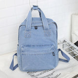 Denim Backpack School Bag for Women Student Large Capacity Shoulder Bag