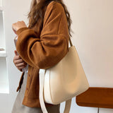 Women's PU Leather Shoulder Bag Crossbody Handbag Soft Bucket Bag