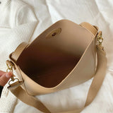 Women's PU Leather Shoulder Bag Crossbody Handbag Soft Bucket Bag