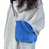 Corduroy Bucket Bag Plush Crossbody Handbag Tote Shoulder Bag