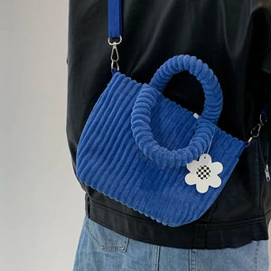 Corduroy Bucket Bag Plush Crossbody Handbag Tote Shoulder Bag