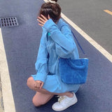 Corduroy Bucket Bag Plush Crossbody Handbag Tote Shoulder Bag