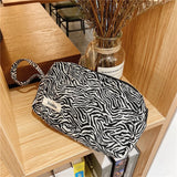 Leopard&Zebra Canvas Purses Organizer Zipper Pouch Wristlet Wallet Bags