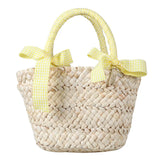 Woven Bow Knot Girls' Straw Bag for Summer Beach
