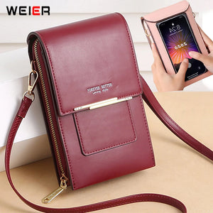 Shoulder Bags Soft PU Leather Screen Touch Crossbody Phone Bags