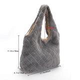 Winter Furry Rhombus Pattern Hobos Shoulder Bag for Women