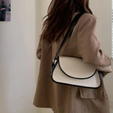 Vintage PU Leather Women Underarm Bag Mini Tote