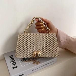 Square Sling Straw Bag for Women