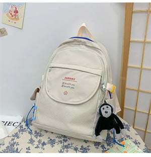 Casual Nylon Waterproof Backpack with Pocket Insert