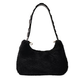 Plush Chain Crossbody Shoulder Bag Winter Furry Lady Clutch Purse Handbag