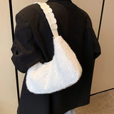 Plush Chain Crossbody Shoulder Bag Winter Furry Lady Clutch Purse Handbag