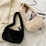 Furry Hobos Shoulder Bag Winter Clutch Purse Handbag
