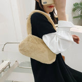 Plush Hobos Shoulder Bags Furry Ladies Clutch Purse Handbag