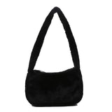 Soft Plush Hobos Shoulder Bags - Furry Ladies Clutch Purse Handbag