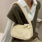 Soft Plush Hobos Shoulder Bag Winter Furry Ladies Clutch Purse Handbag