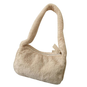Furry Ladies Shoulder Bag Winter Plush Clutch Purse Handbag