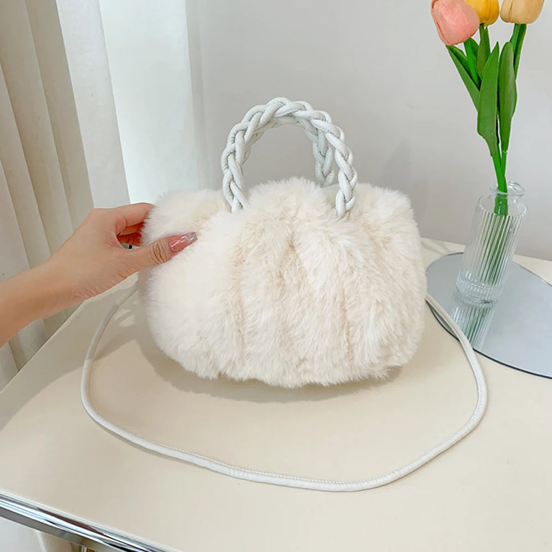 Soft Plush Shoulder Bags Furry Ladies Clutches Crossbody Purse Small Handbags