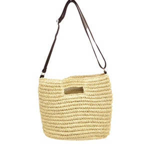 Straw-woven Bag Long Handle Handbags Hand-woven Flap