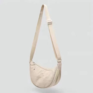 Women's Half Moon Messenger Bag Crossbody Chest Bag Nylon Shoulder Handbag