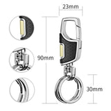 Double Switch Keychain Metal Rotatable Key Holder Rings Men's Car Keyring