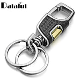 Double Switch Keychain Metal Rotatable Key Holder Rings Men's Car Keyring
