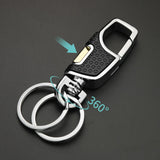 Double Switch Keychain Metal Rotatable Key Holder Rings Men's Car Keyring