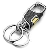 Double Switch Keychain Metal Rotatable Key Holder Rings Men's Car Keyring