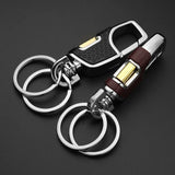 Double Switch Keychain Metal Rotatable Key Holder Rings Men's Car Keyring