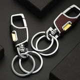 Double Switch Keychain Metal Rotatable Key Holder Rings Men's Car Keyring