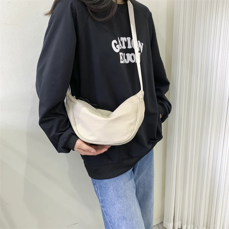 Canvas Shoulder Bag Girls Casual Crossbody Handbag