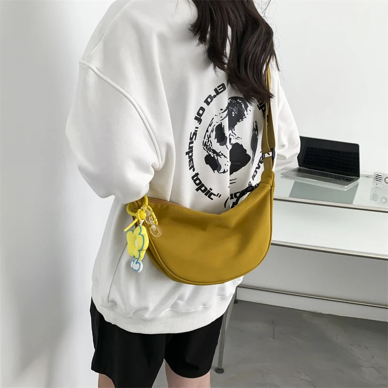 Canvas Shoulder Bag Girls Casual Crossbody Handbag