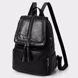 European American Fringed Solid Backpack Women Travel Birthday Gift