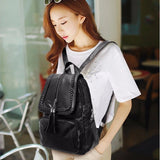European American Fringed Solid Backpack Women Travel Birthday Gift