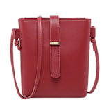 Leather Bucket Bag Women Shoulder Handbag Crossbody Tote