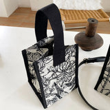 Vintage Striped Tote Bag For Ladies Graffiti Capacity Handbag