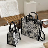 Vintage Striped Tote Bag For Ladies Graffiti Capacity Handbag