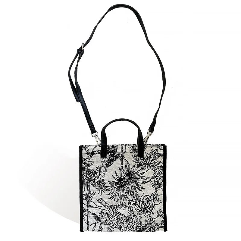 Vintage Striped Tote Bag For Ladies Graffiti Capacity Handbag