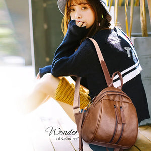 Fall Style Pu One-shoulder Backpack Female