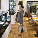 Large-capacity Vintage Striped Tote Handbag for Women