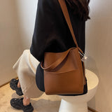 Women's PU Leather Bucket Crossbody Bag