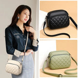 Plaid Shoulder Bag Women PU Leather Crossbody Messenger Phone Purse Handbag
