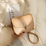 Women's Soft PU Leather Saddle Shoulder Bag Zipper Flap Mini Handbag