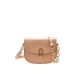 Women's Soft PU Leather Saddle Shoulder Bag Zipper Flap Mini Handbag