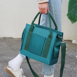 Women's Waterproof Nylon Shoulder Bag Crossbody Tote with Pockets