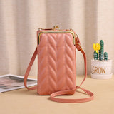 Women's Solid PU Leather Shoulder Bag Crossbody Phone Purse