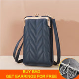 Women's Solid PU Leather Shoulder Bag Crossbody Phone Purse