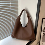 Women's Leather Shoulder Tote Bag - Large Capacity Shopper Handbag