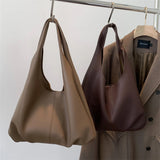 Women's Leather Shoulder Tote Bag - Large Capacity Shopper Handbag